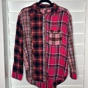 Pilcro Anthropology Small plaid/flannel/patchwork button down shirt.